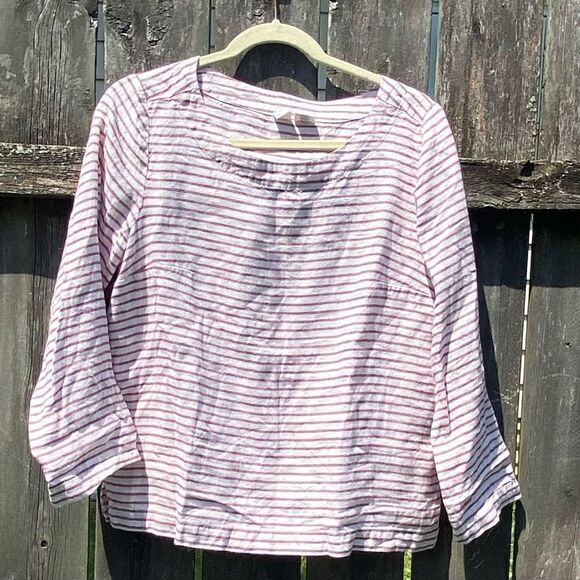 Artisan NY Striped Linen Lagen Look Top | M - Picture 1 of 3